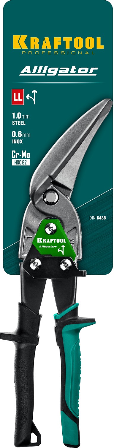 KRAFTOOL Alligator, 280 мм, левые усиленные ножницы по металлу с выносом (2328-LL)